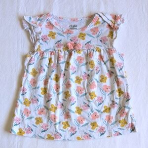 child of mine spring floral babydoll style cotton top 24 months baby girl